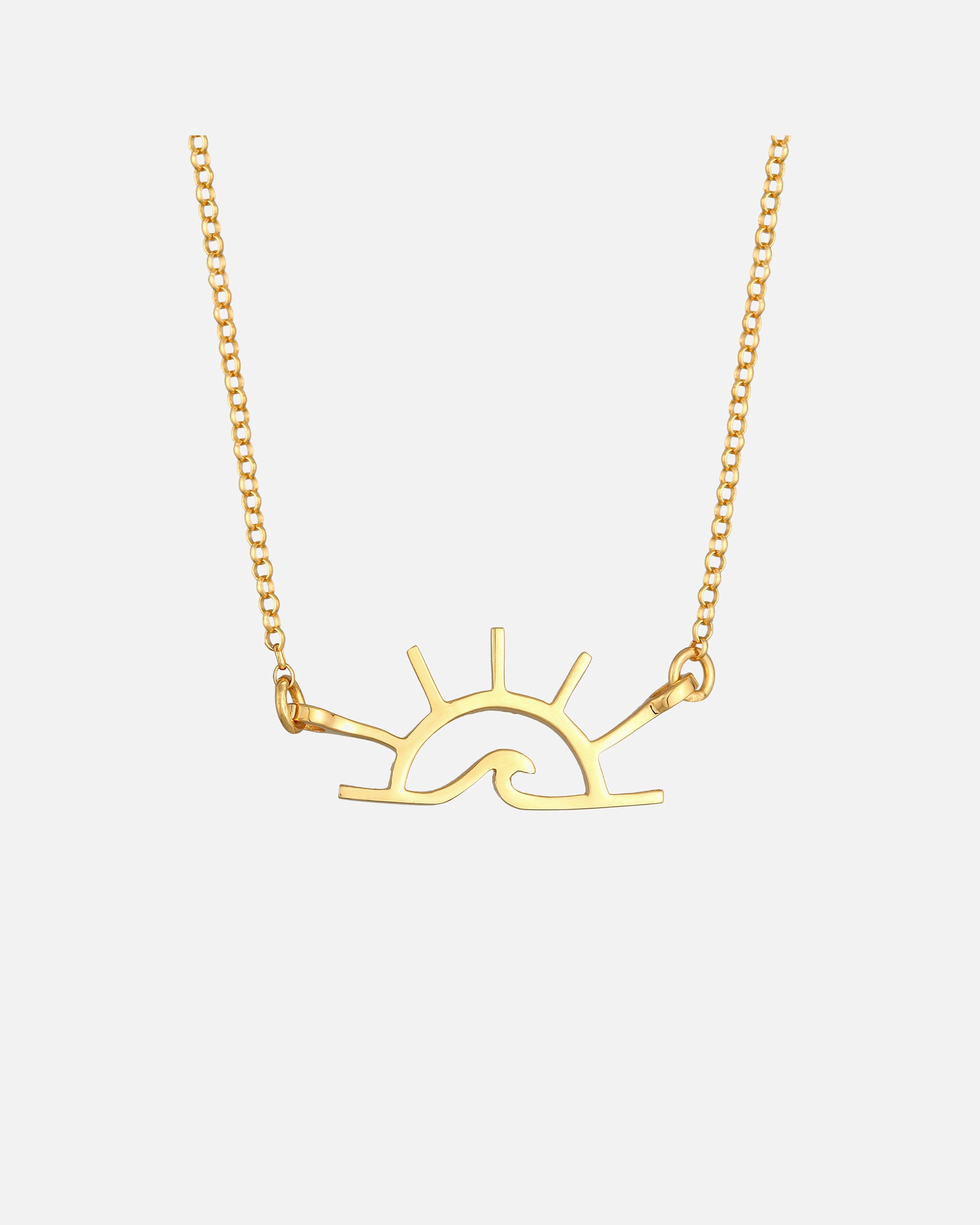 Halskette für Weiblich Elli Elli Halskette Sonnenaufgang Meere Wellen Motiv Sommer 925 Silber goldfarben