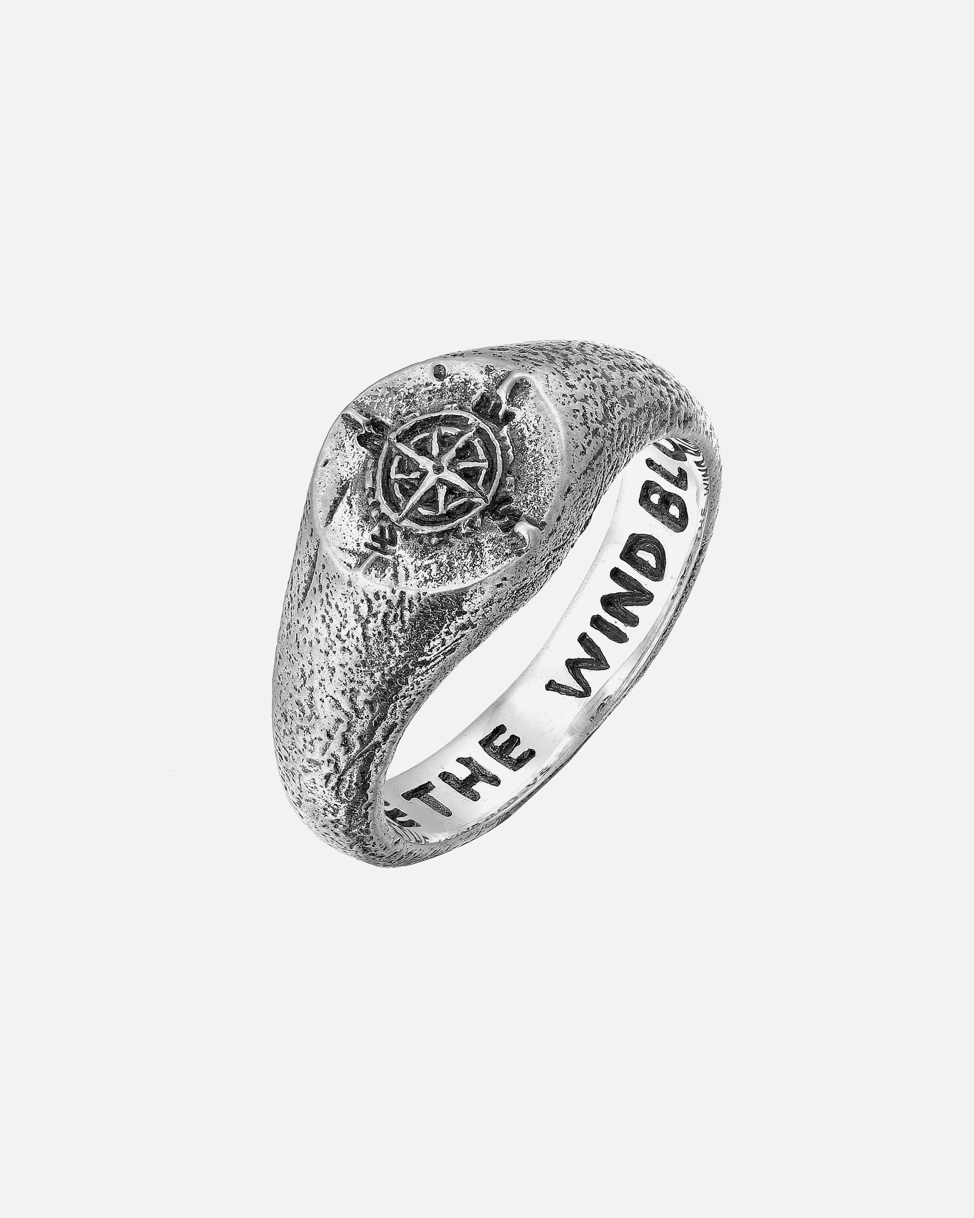 Ring für Männlich Haze & Glory Default Brand Line Sigelring - Like the wind blows 925 Sterling Silber 62