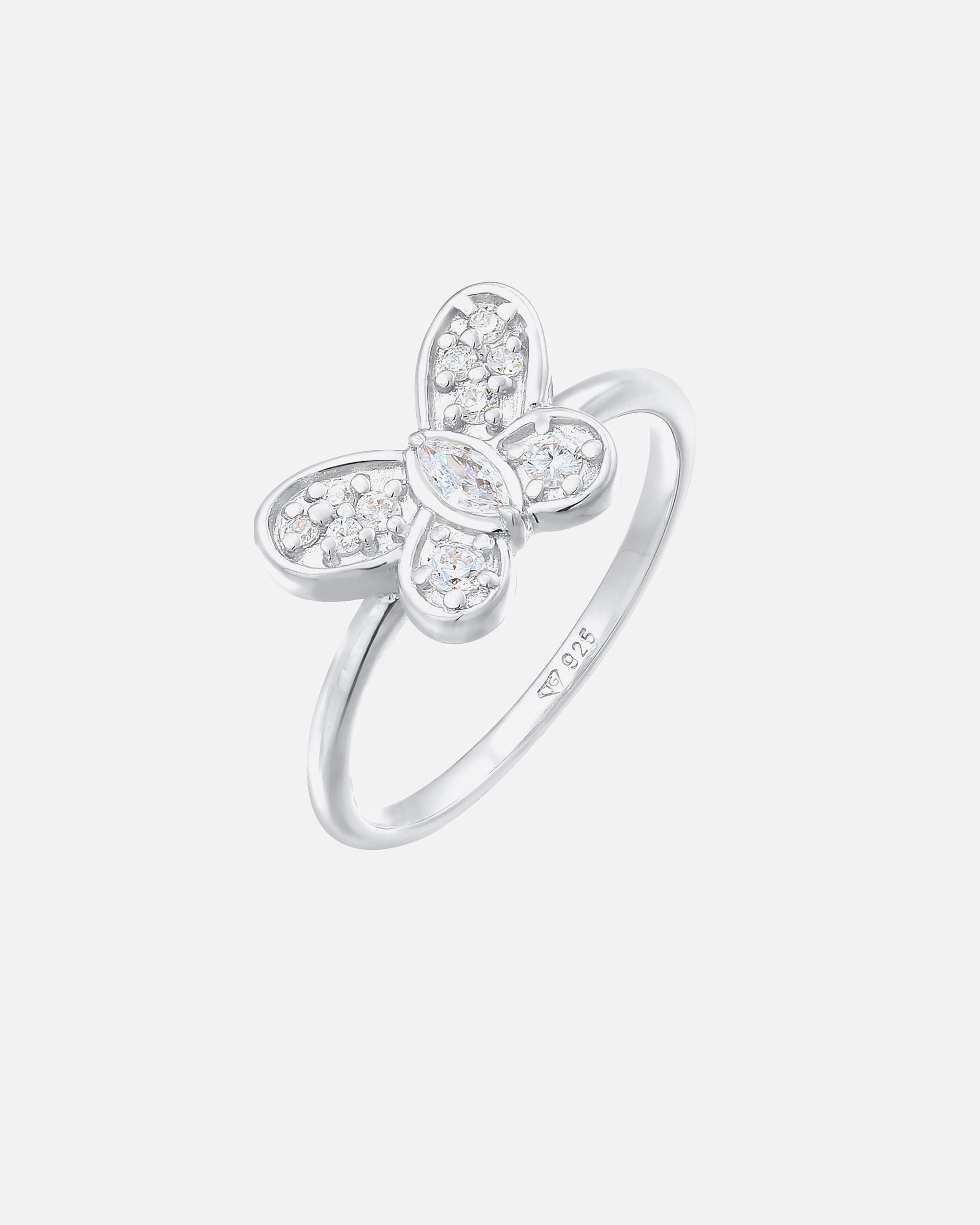 Ring für Weiblich Elli Schmetterling Butterfly Zirkonia 925 Silber 52