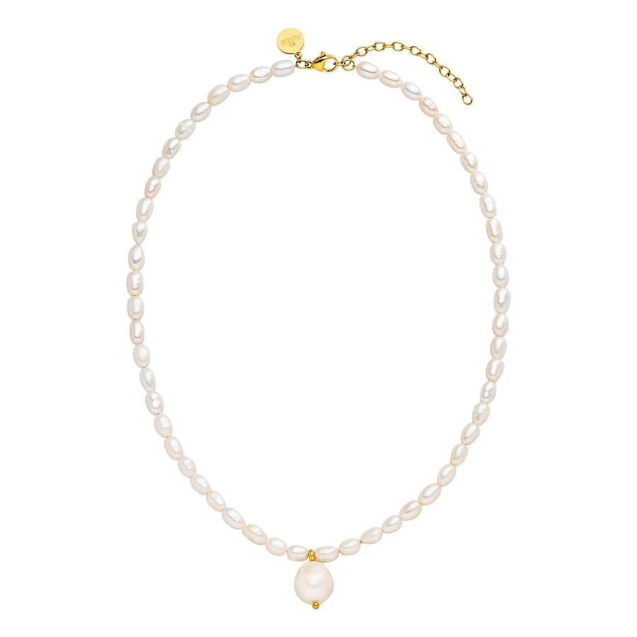 Purelei Pearlfection Kette 100% Edelstahl Gold Hellbraun Damen