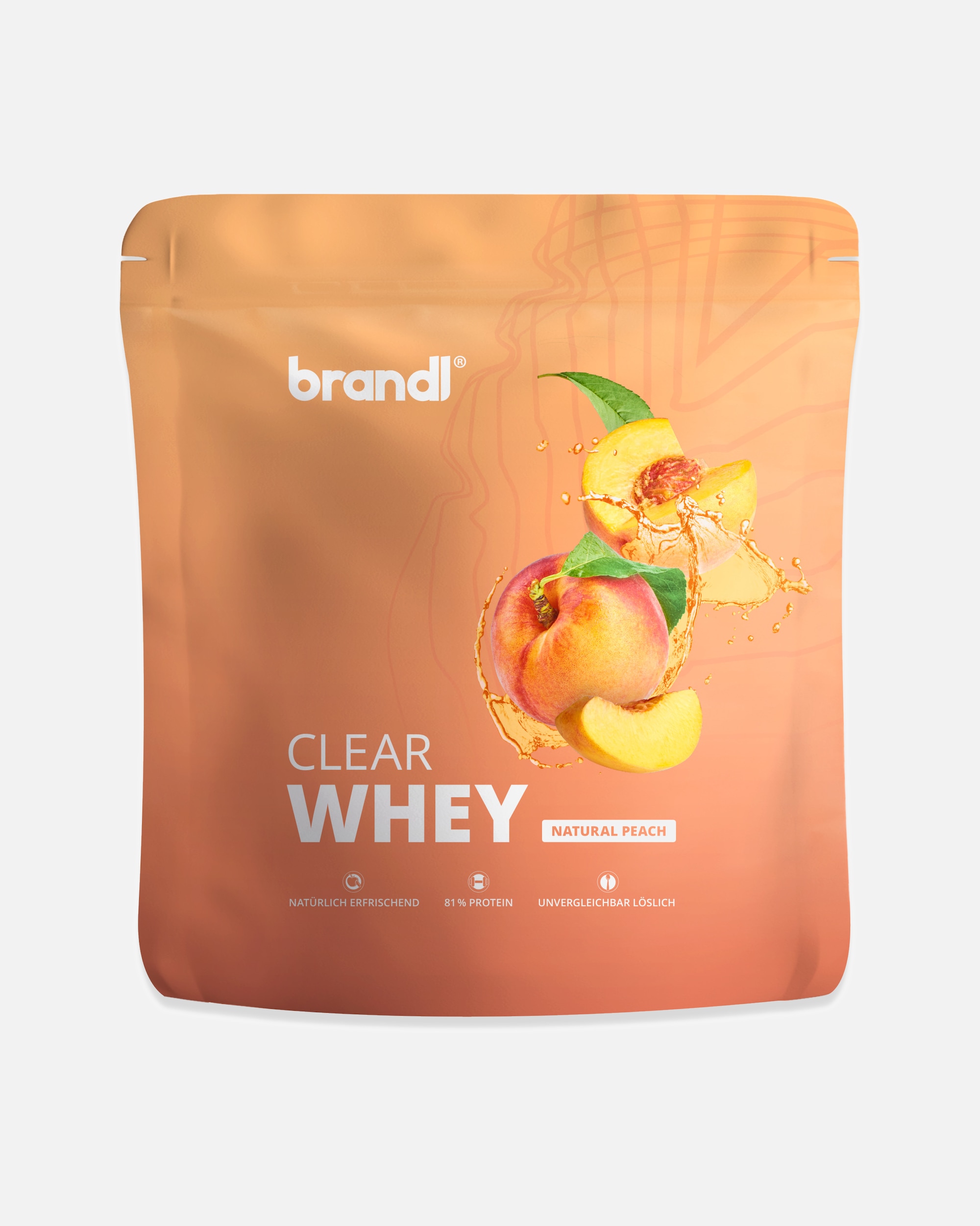 Protein & Shakes für Unisex Brandl Nutrition Clear Whey Natural Peach