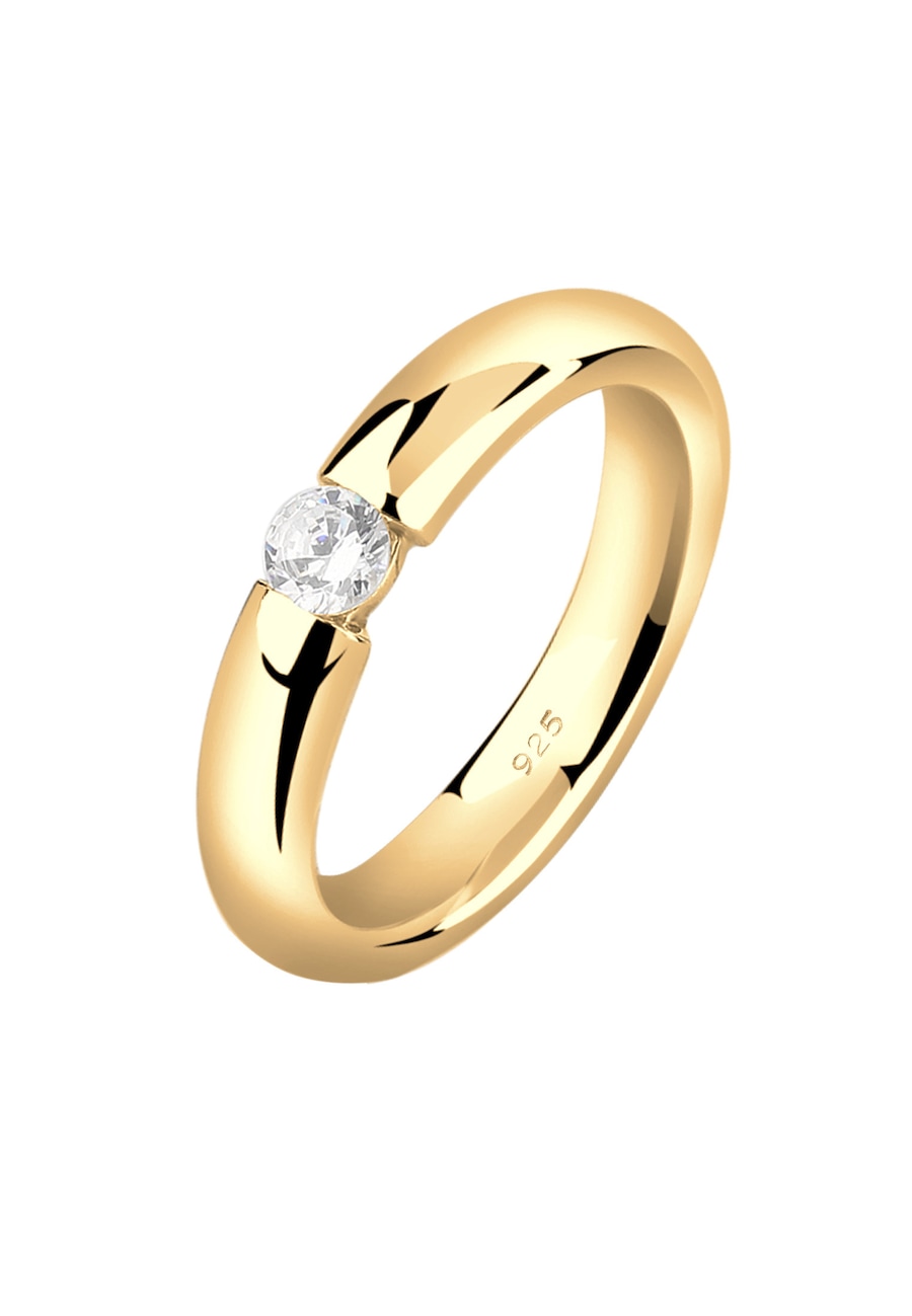 Nenalina Solitär Zirkonia Kristall Verlobung 925 Silber 54 Damen