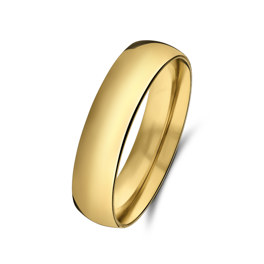 Lucardi Ring Stahl Gold - 57mm Damen
