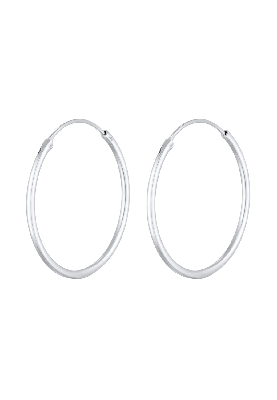 Elli Creolen Rund Basic Klassisch 925 Silber silberfarben Damen
