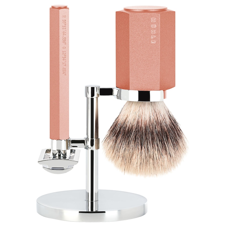 Mühle HEXAGON Rasierset 3-tlg. Silvertip Fibre , Rasierhobel, sunrise Herren