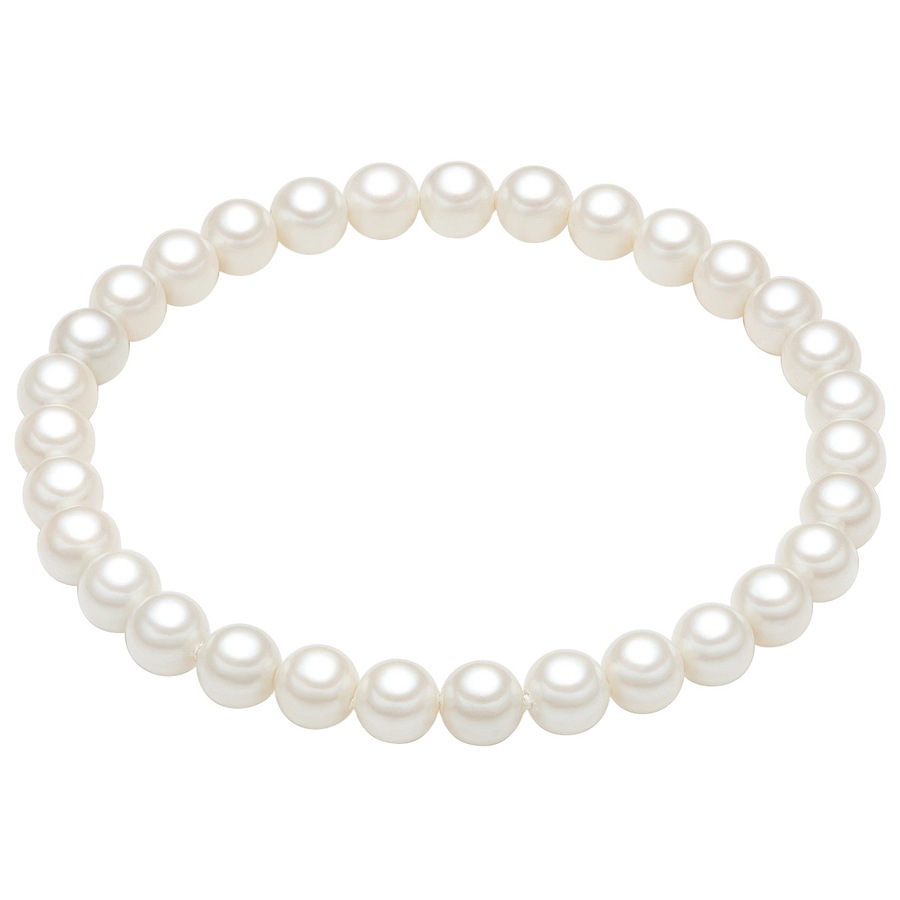 Lulu & Jane Perlen-Armband Muschelkernperle in Weiß 17 cm Damen