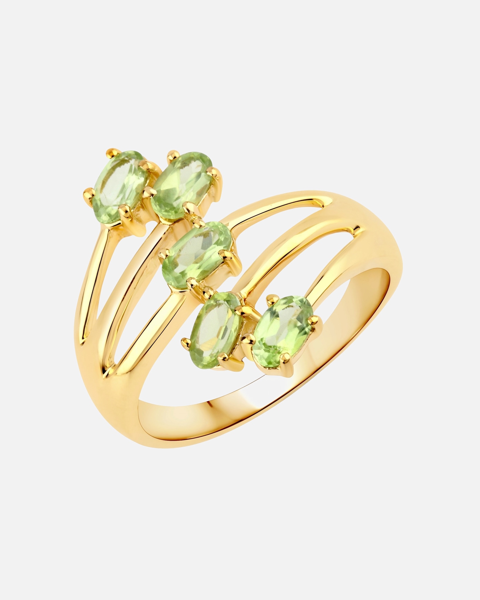 Ring für Weiblich Rafaela Donata Ring Sterling Silber Peridot in Gelbgold 52