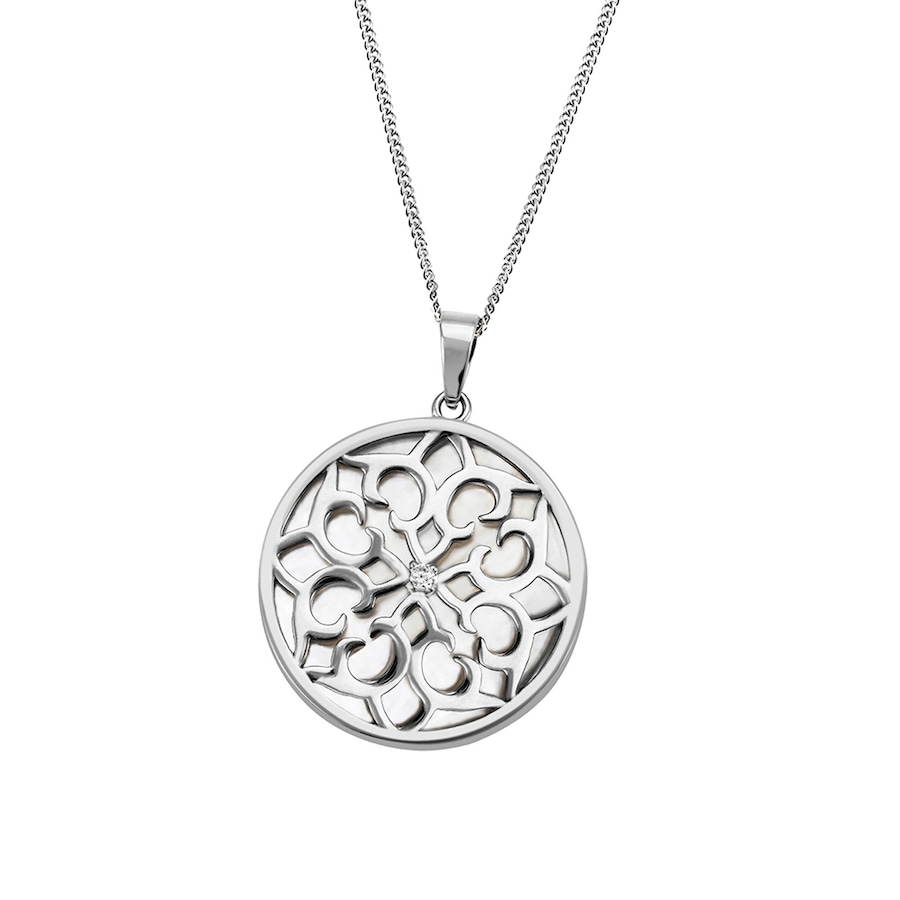 Goldmaid Anhänger mit Kette 925/- Sterling Silber Perlmutt weiß 45cm Damen