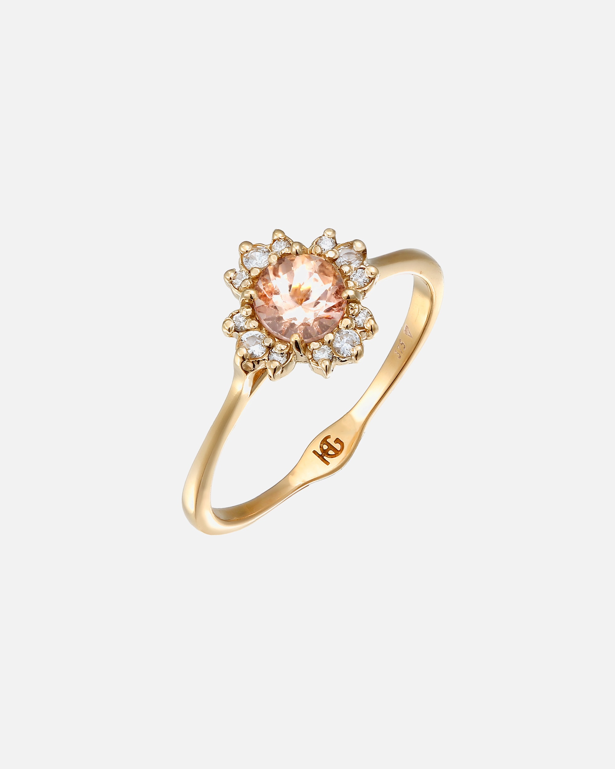 Ring für Weiblich Haze & Glory Default Brand Line Diamant Morganit Verlobungsring 375 Gelbgold 54