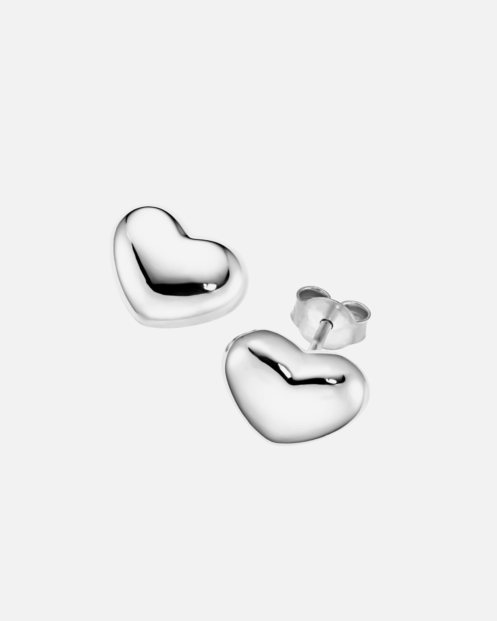 Ohrringe für Unisex Giorgio Martello Milano Ohrstecker in Herzform, Silber 925 Silber