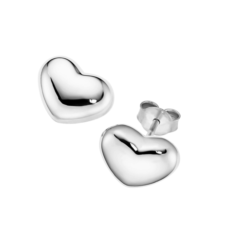 Giorgio Martello Milano Ohrstecker in Herzform, Silber 925