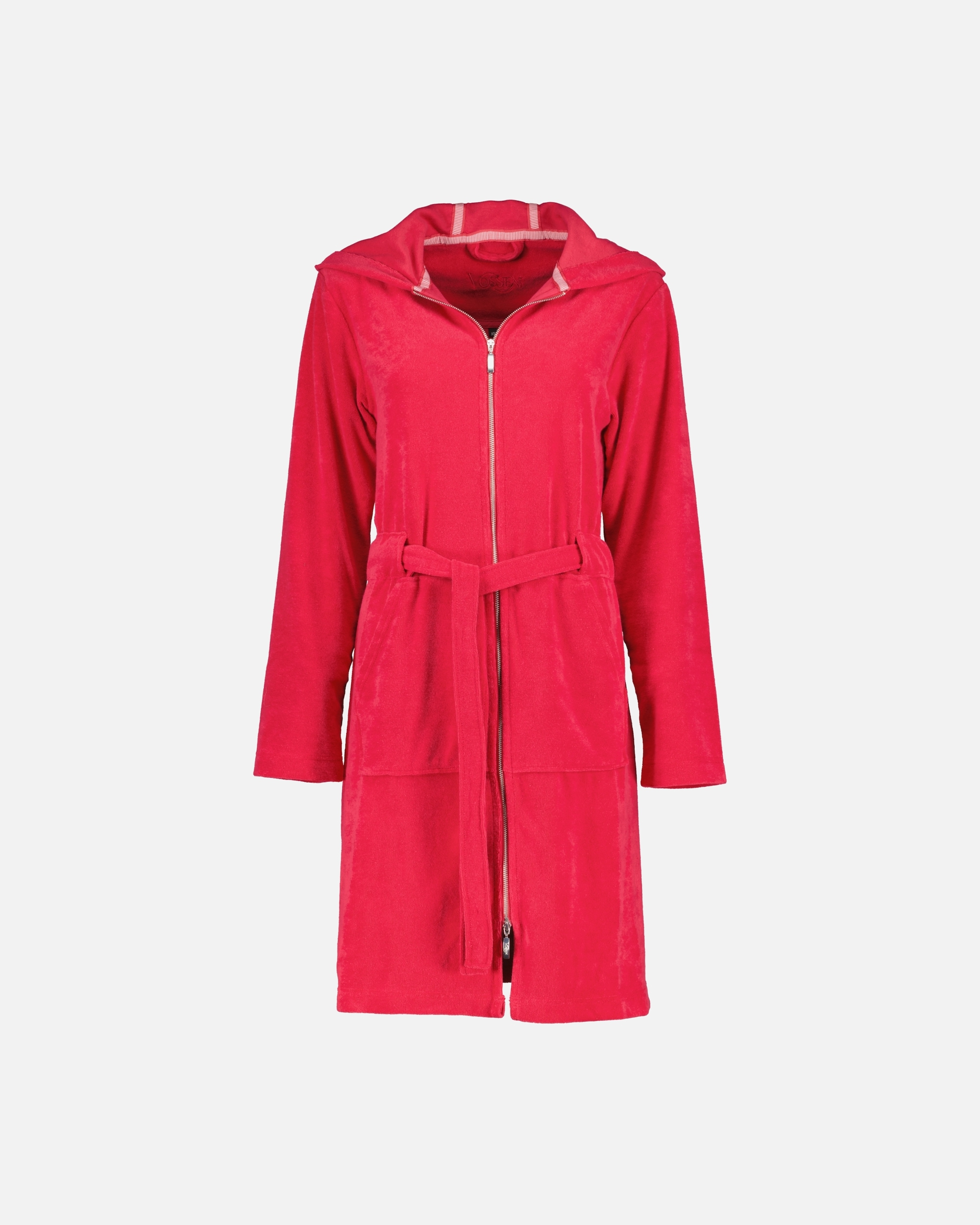 Bademantel für Unisex Vossen Vossen Bademäntel Damen Kurzmantel mit Kapuze Tampa kirschrot - 3680 M