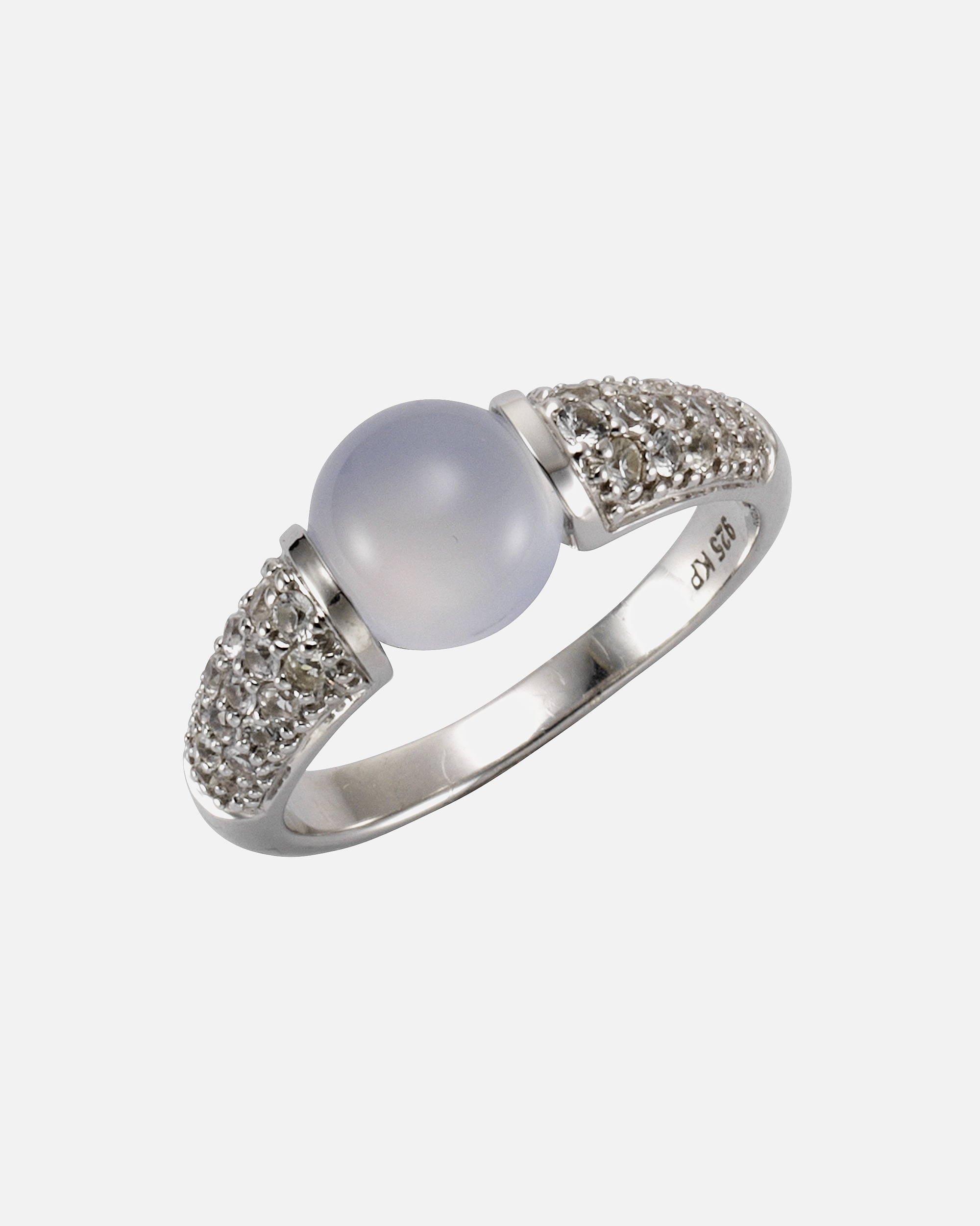Ring für Weiblich Jamelli Ring 925/- Sterling Silber Chalcedon hellblau 054 (17,2)