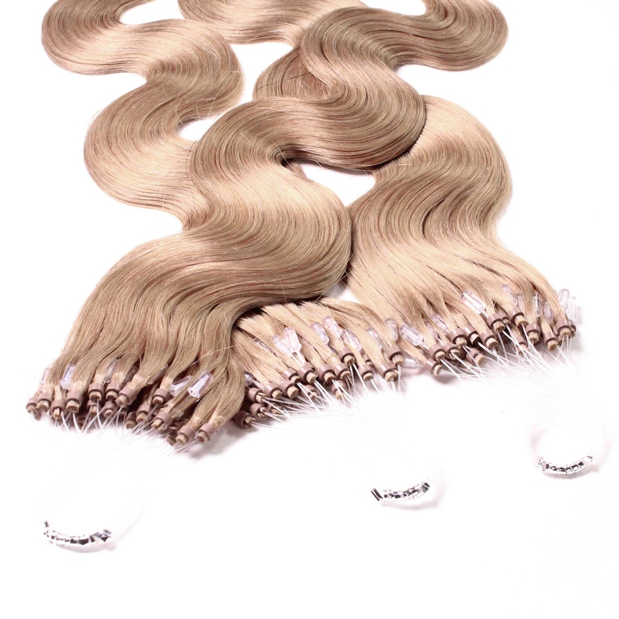 hair2heart Microring Extensions Echthaar #8/01 Hellblond Natur-Asch 0.5g 60cm Hellbraun Damen