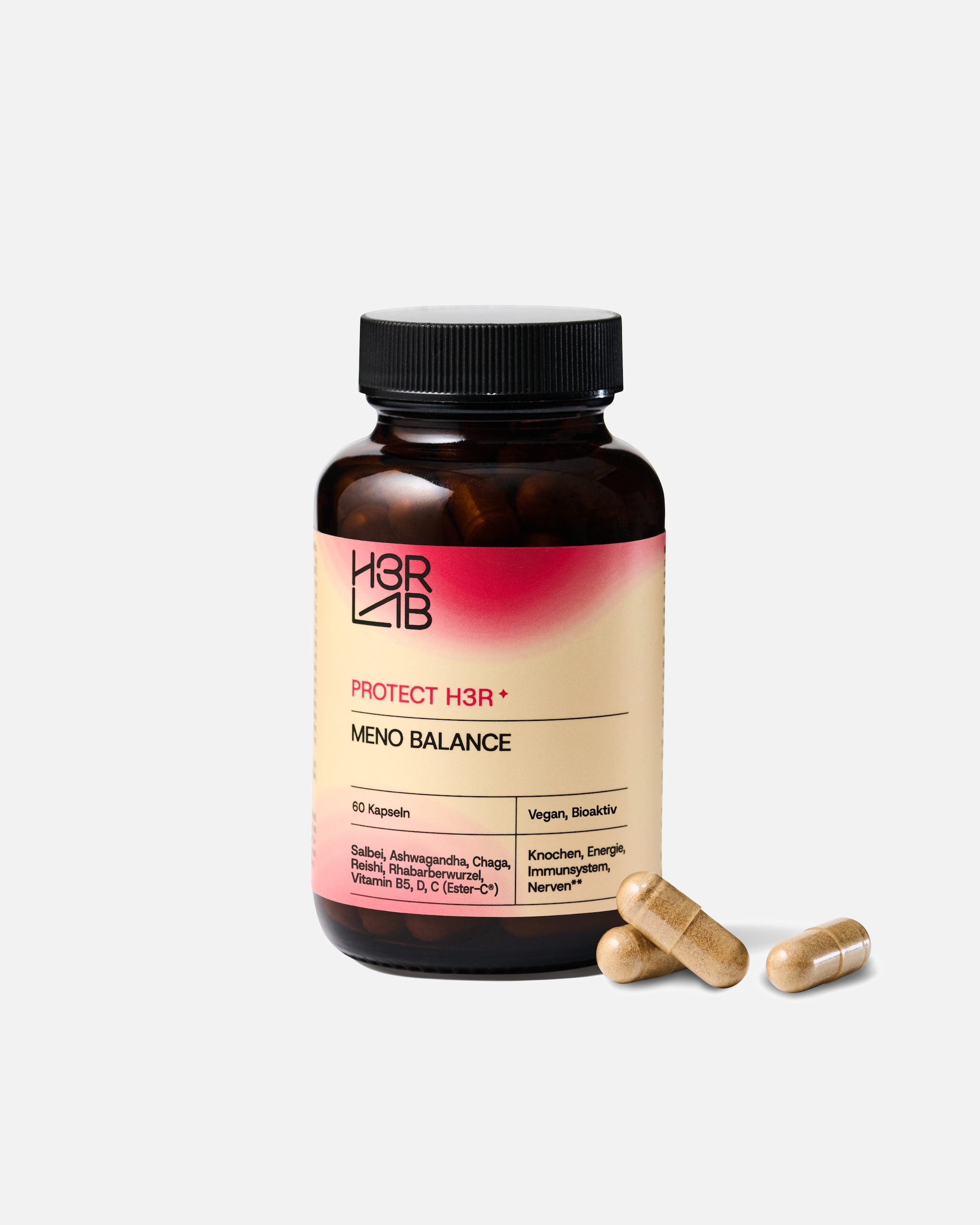 Nahrungsergänzungsmittel für Weiblich H3R LAB Default Brand Line Meno Balance Meno Balance – pflanzlich-adaptogener Begleiter für die hormonelle Umbruchphase ab 40