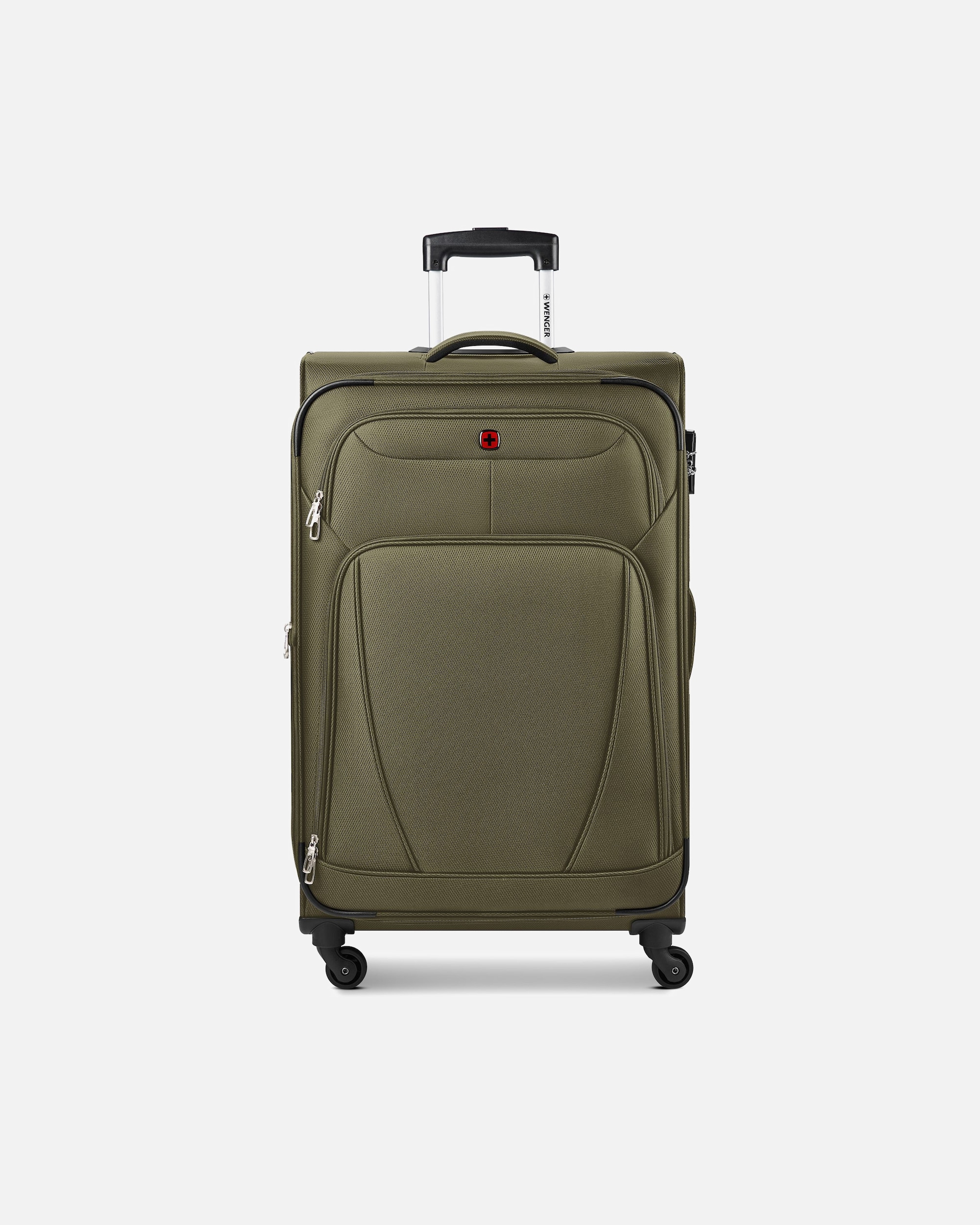 Trolley für Männlich Wenger Beaumont 4 Rollen Trolley L 78 cm mit Dehnfalte olive
