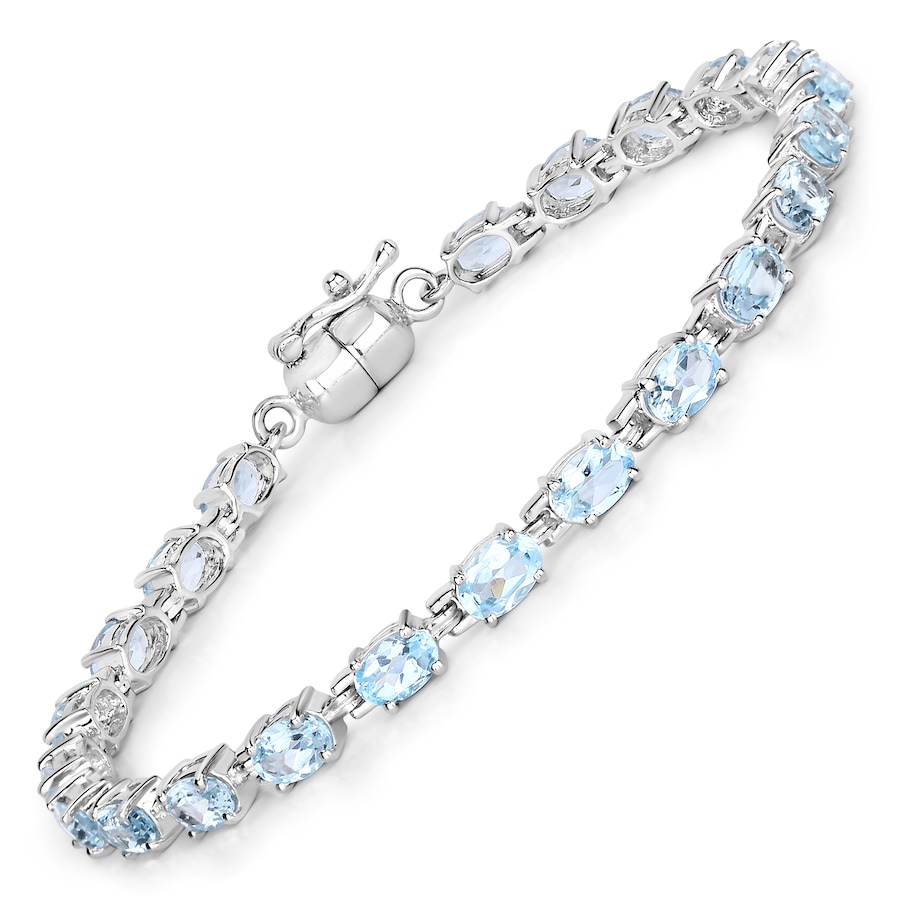Vira Jewels Armband 925/- Sterling Silber Blautopas beh. 10,6ct. weiß Weiss Damen