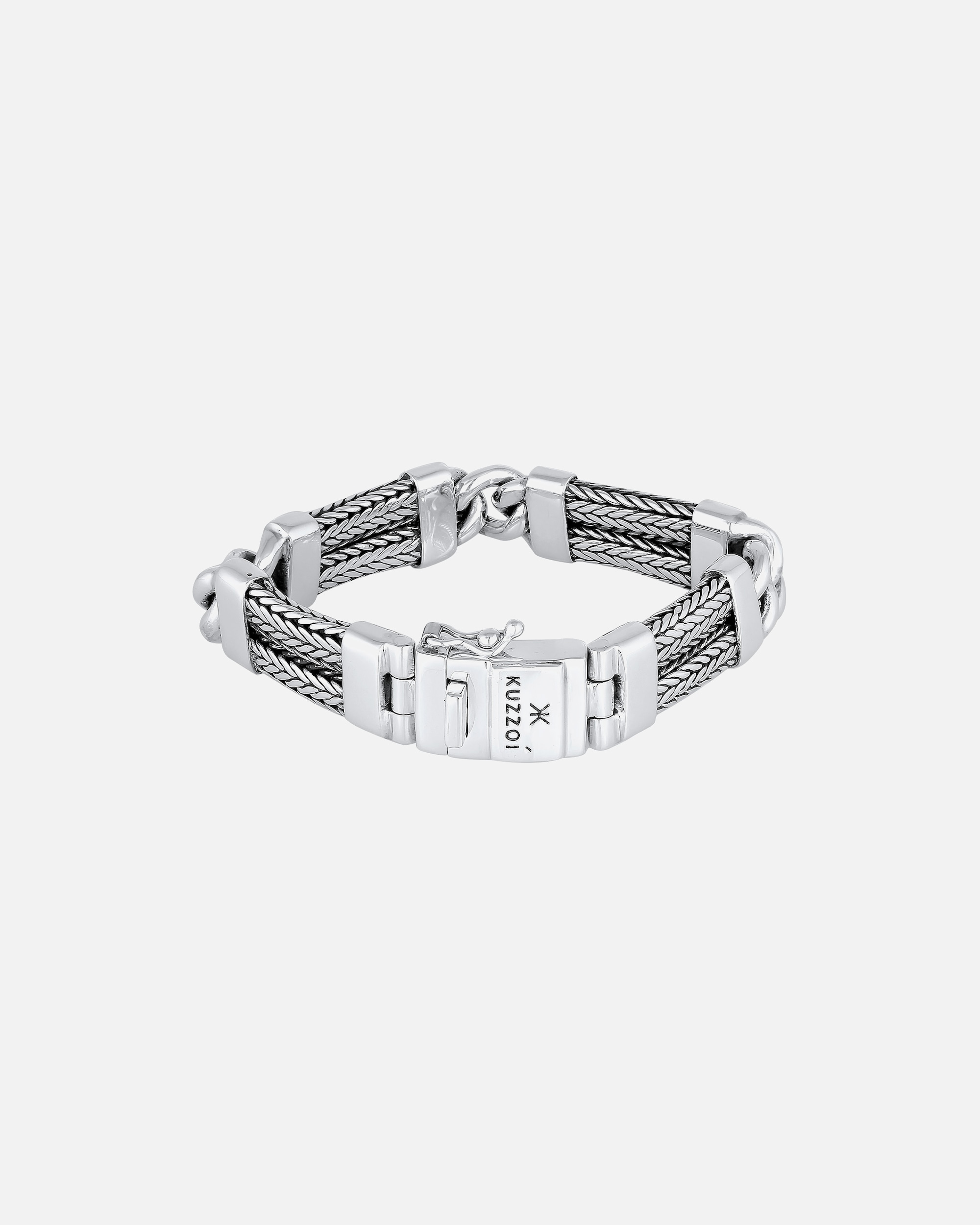 Armband für Männlich KUZZOI Herren Gliederarmband Schlangenkette 925 Silber 21
