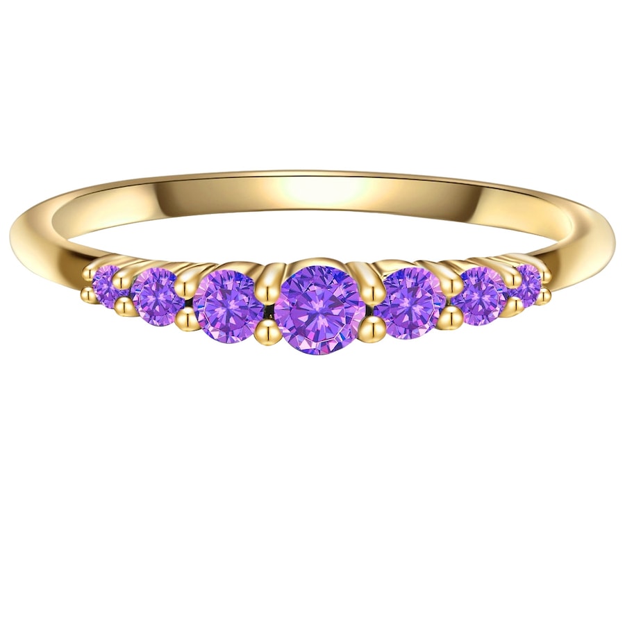 Glanzstücke München Ring Sterling Silber Amethyst in Gelbgold 60 Damen