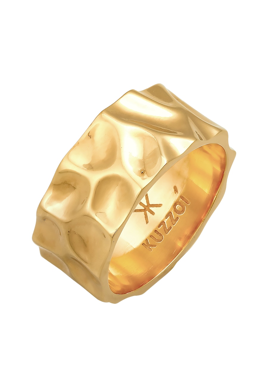 KUZZOI Herren Bandring Geschmiedet Used Look 925 Silber 64