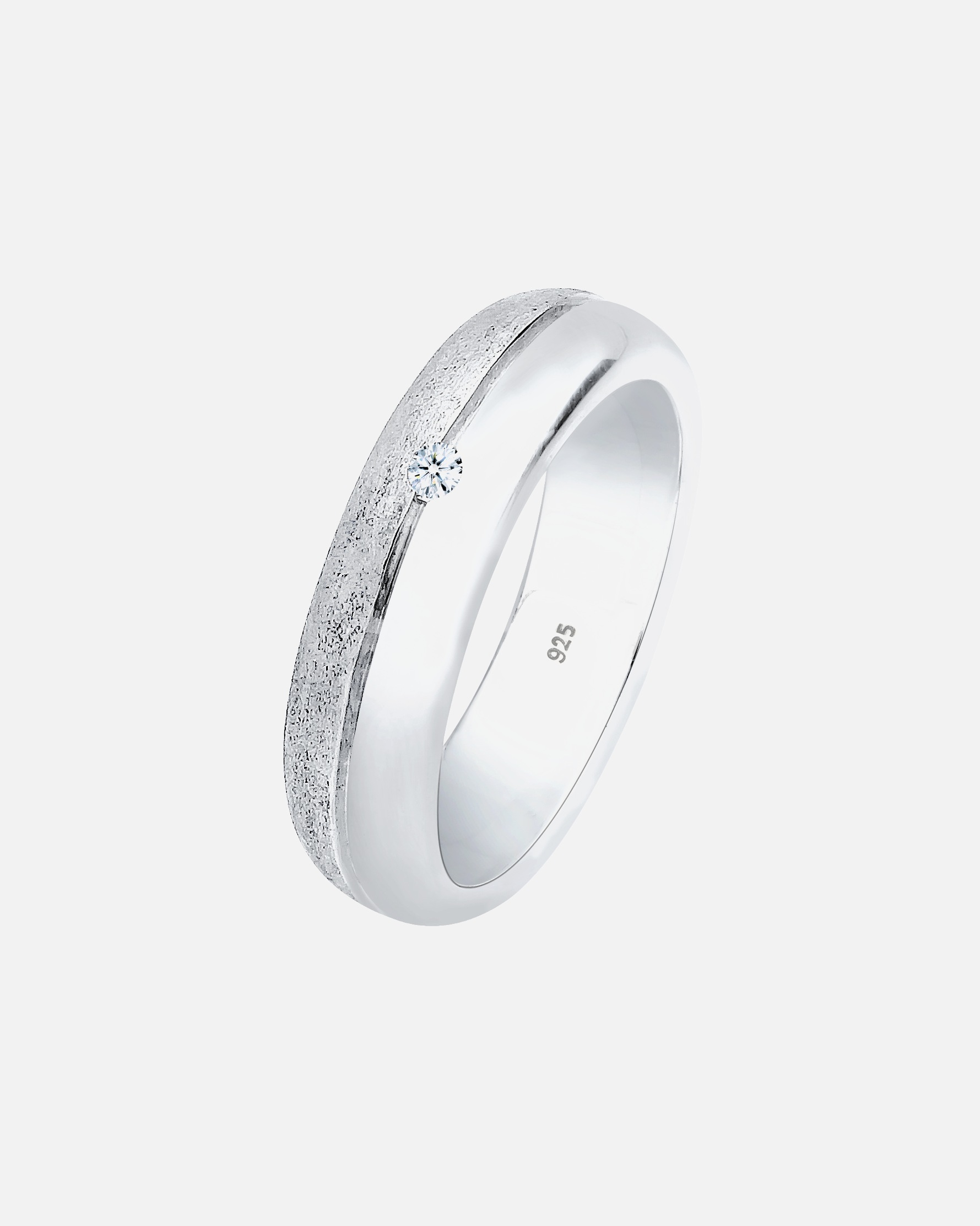 Ring für Weiblich Elli DIAMONDS Basic Bandring Diamant (0.03 ct.) 925 Silber 52