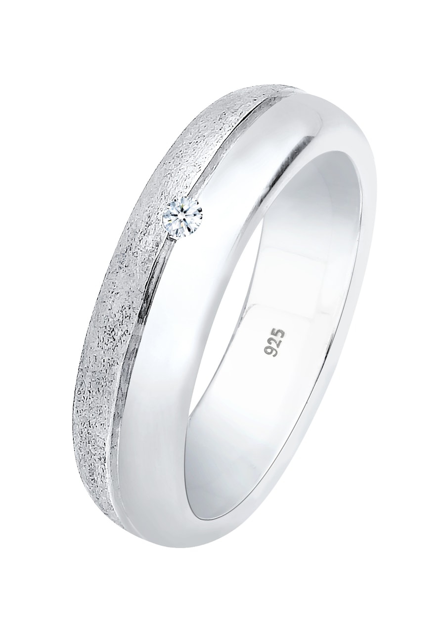 Elli DIAMONDS Basic Bandring Diamant (0.03 ct.) 925 Silber 52 Damen