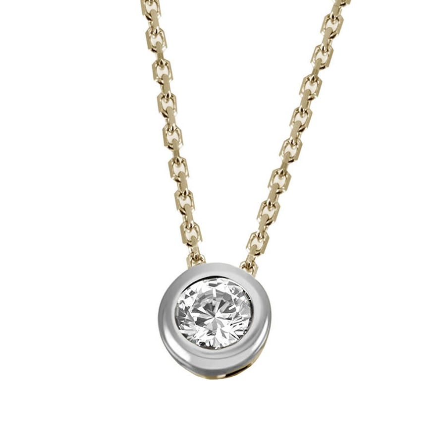 Goldmaid Anhänger mit Kette 375/- Gold Brillant weiß 0,10ct. 45cm Damen