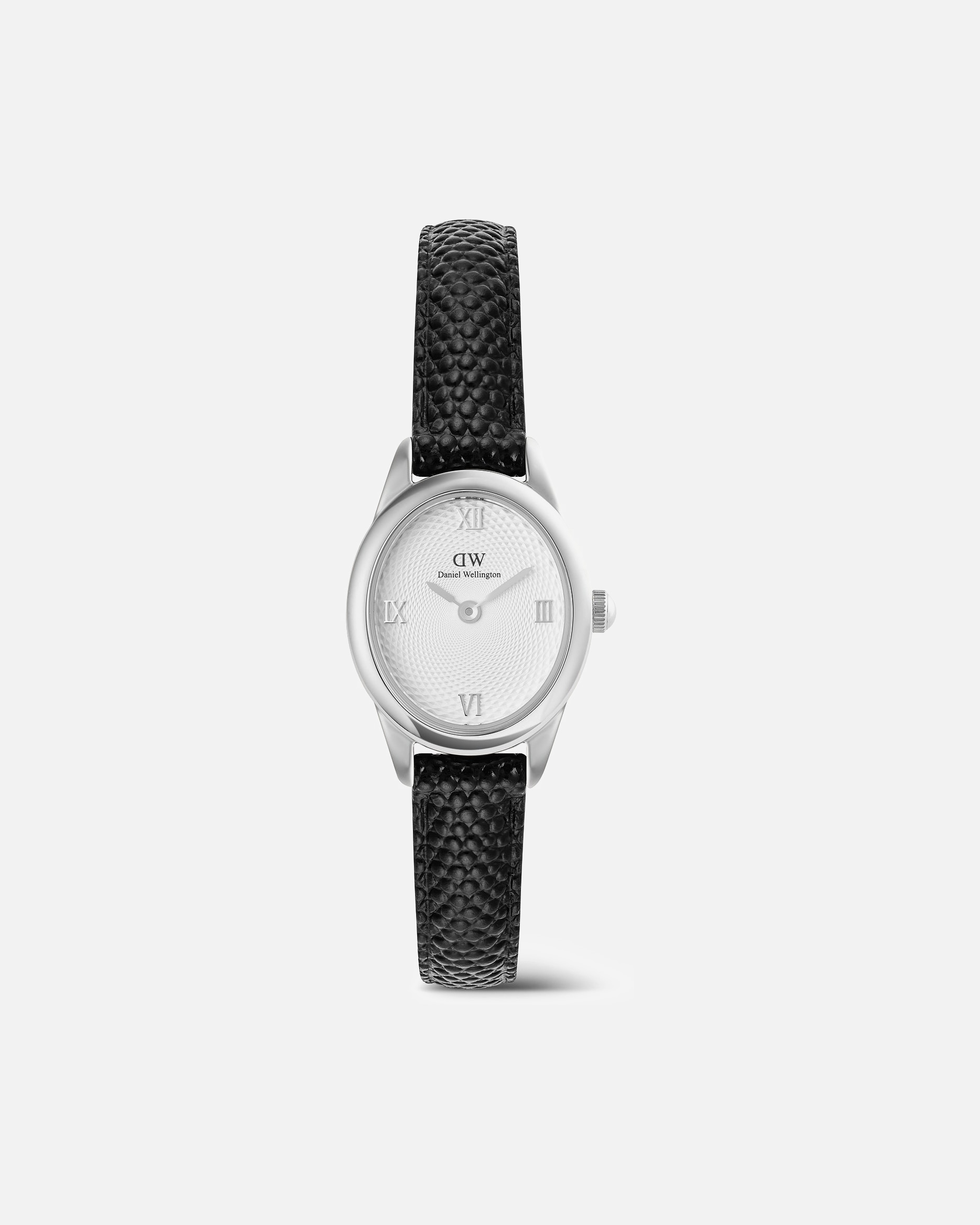 Uhr für Weiblich Daniel Wellington Damenuhr Leder schwarz, silber, weiß