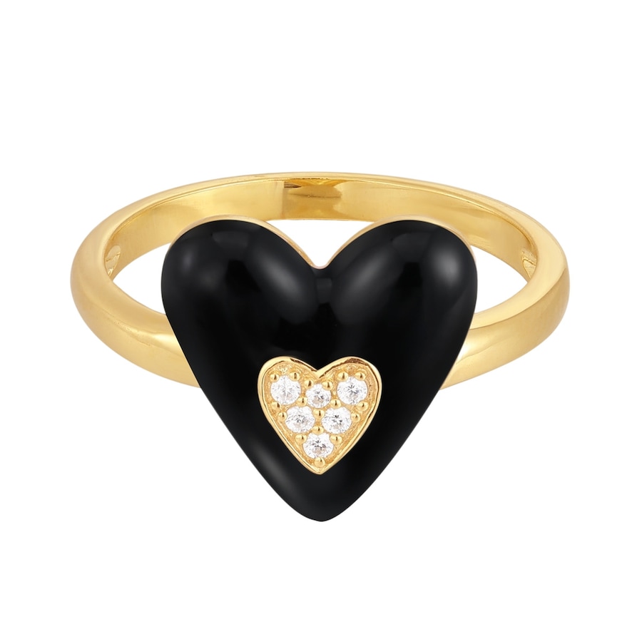 Glanzstücke München Ring Herz Sterling Silber Zirkonia in Gelbgold 52 Damen