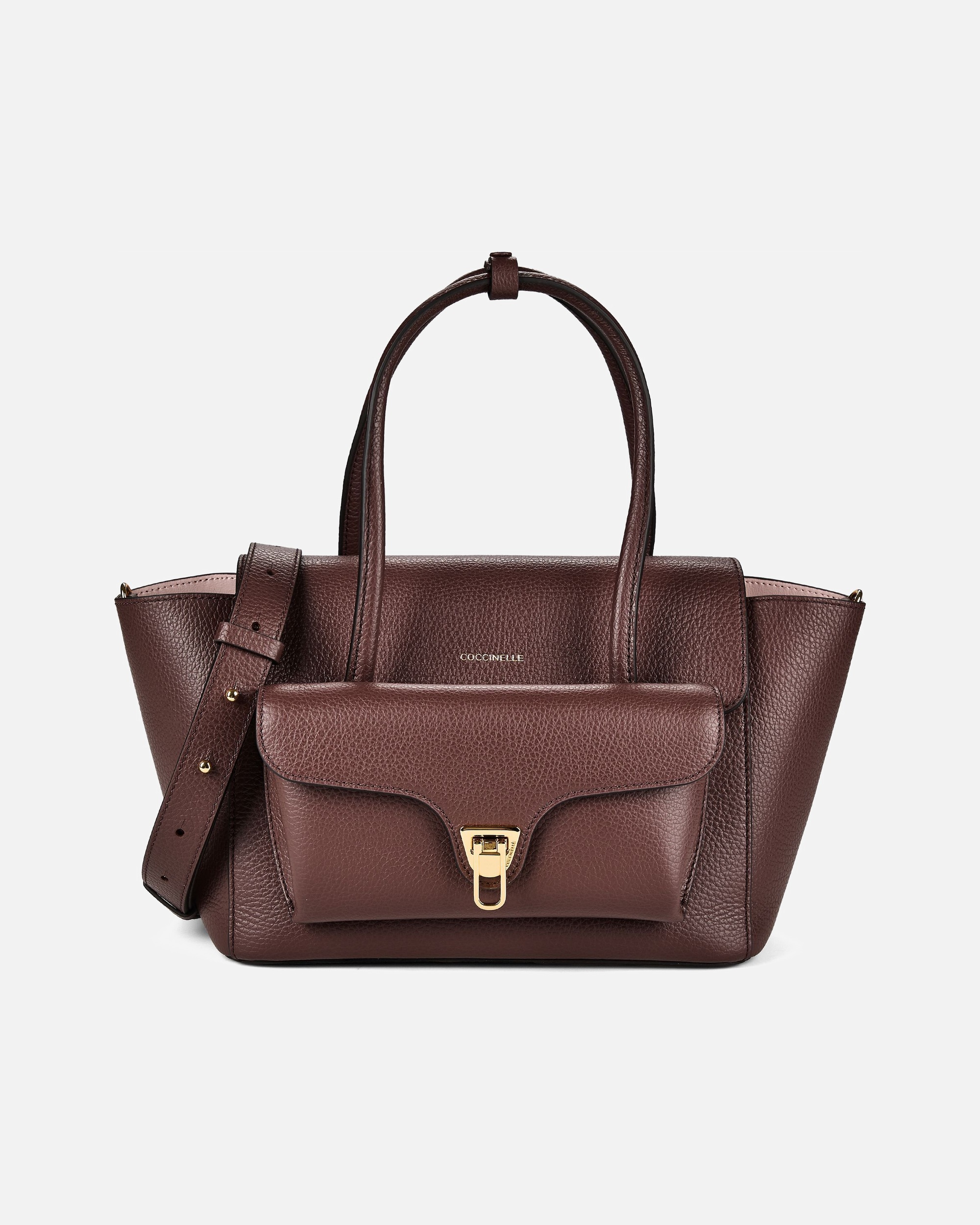 Tasche für Weiblich Coccinelle Double Beat Schultertasche berry