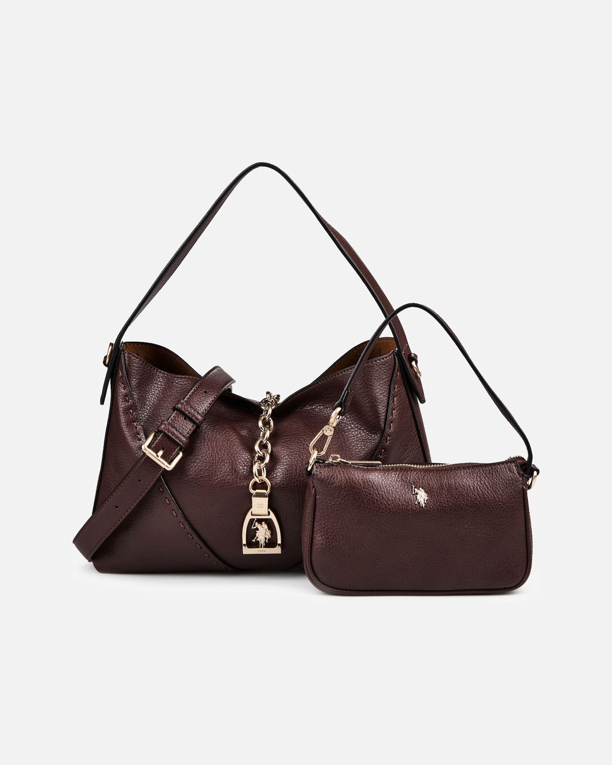 Tasche für Weiblich U.S. Polo Assn. Helcho Schultertasche dk. brown