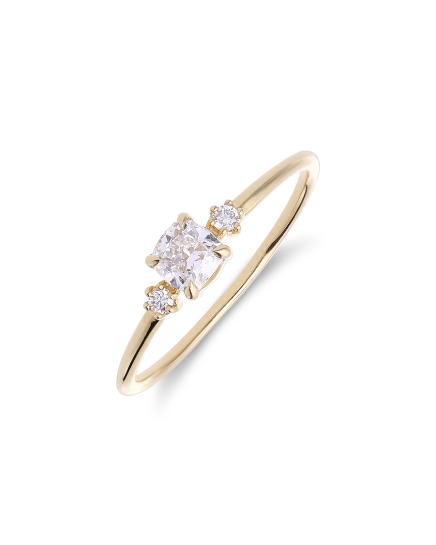 Lucardi Ring mit Steinen, 585 Gold, Diamant Gold - 57mm Damen