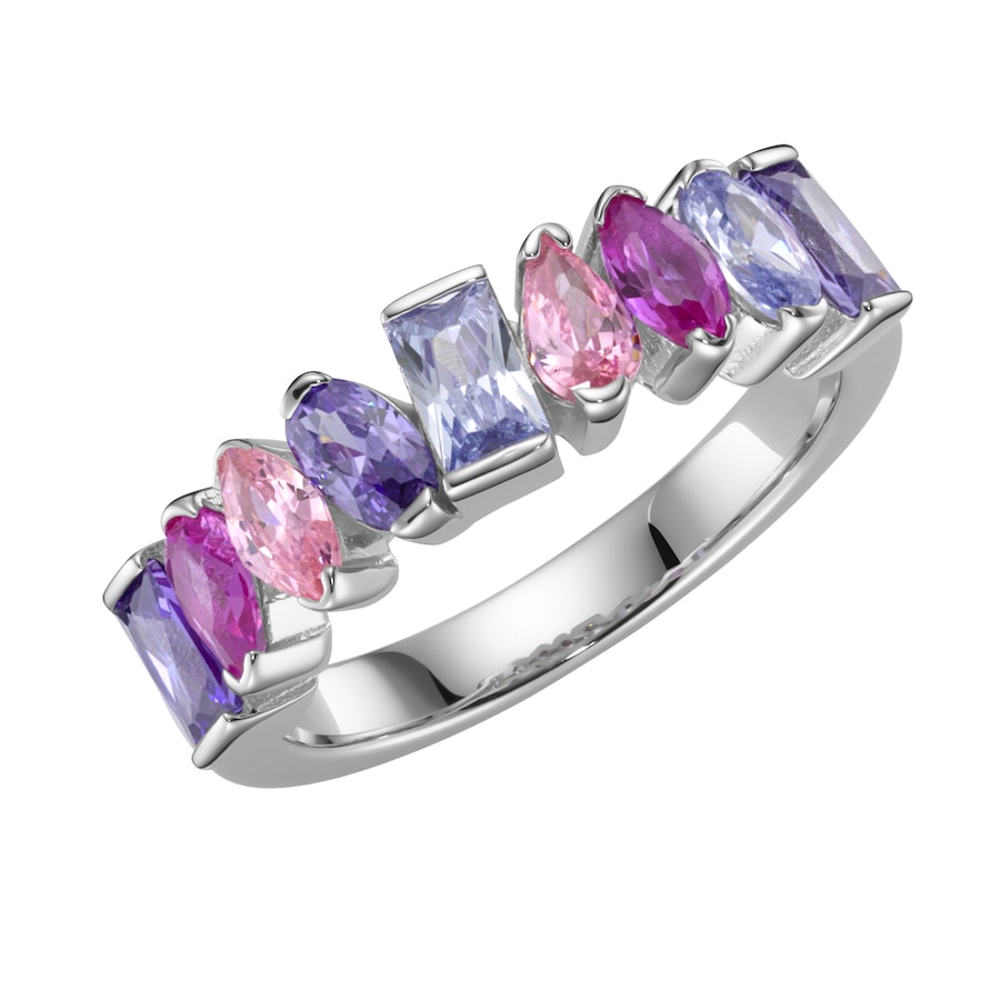Giorgio Martello Milano Ring Korund pink und Zirkonia mehrfarbig, Silber 925 60 Violett