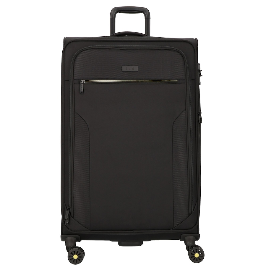 d & n Travel Line 9704 4 Rollen Trolley L 78 cm mit Dehnfalte black Schwarz Herren