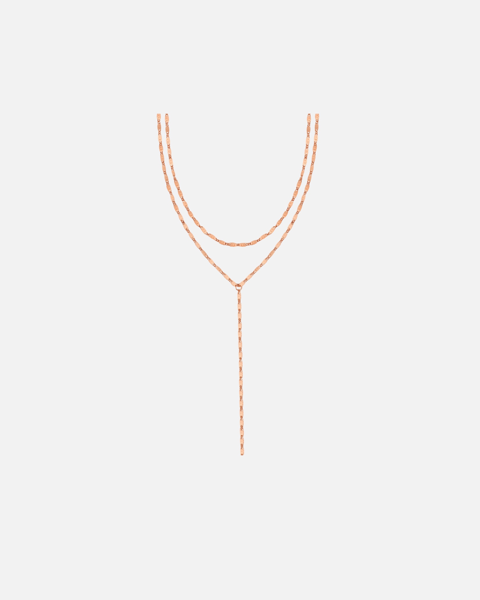 Kette für Weiblich Hey Happiness Default Brand Line Layer Y-Lariat Kette Edelstahl Rosegold