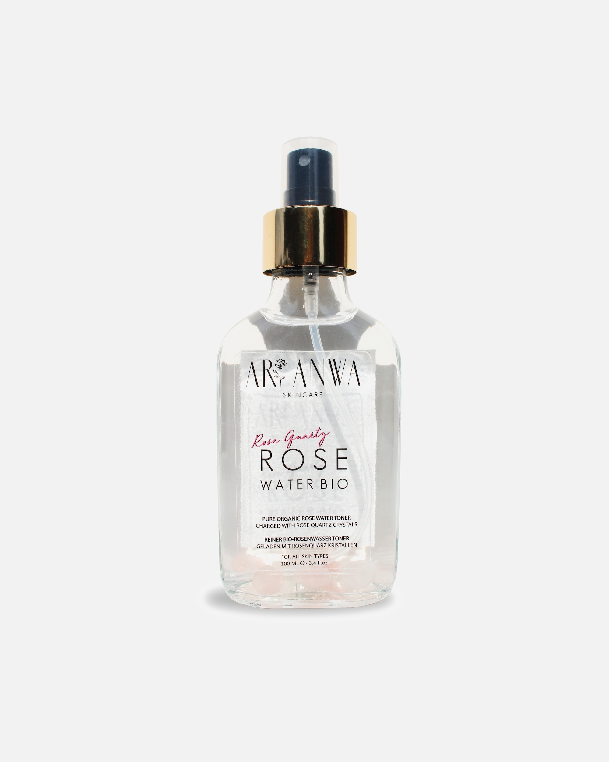 Gesichtswasser für Weiblich ARI ANWA Skincare Rosenquarz Rosenwasser Spray 100ml