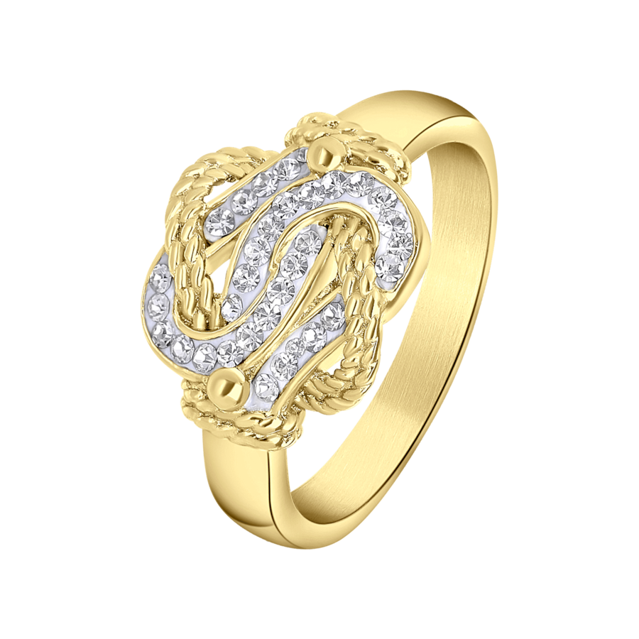 Lucardi Ringe Stahl Gold - 50mm Damen