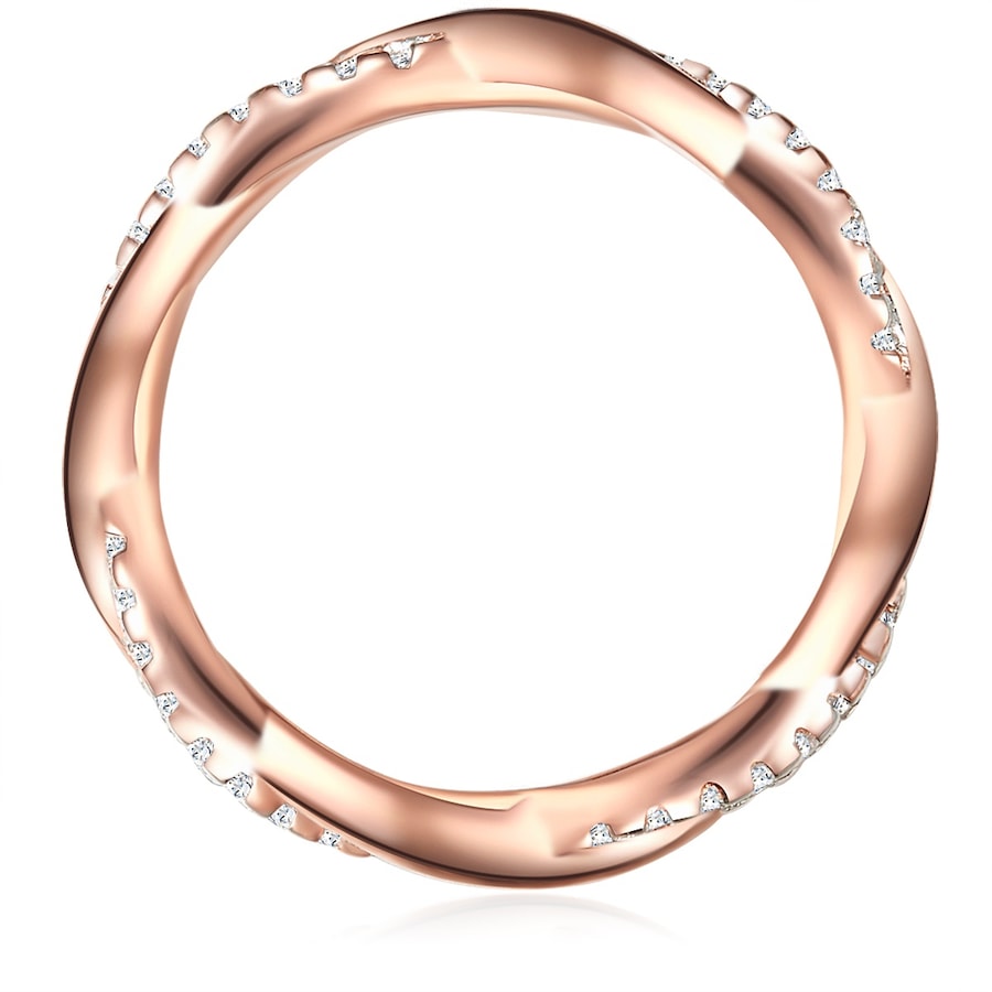 Trilani Ring aus Sterling Silber in roségold mit Zirkonia 50 Damen