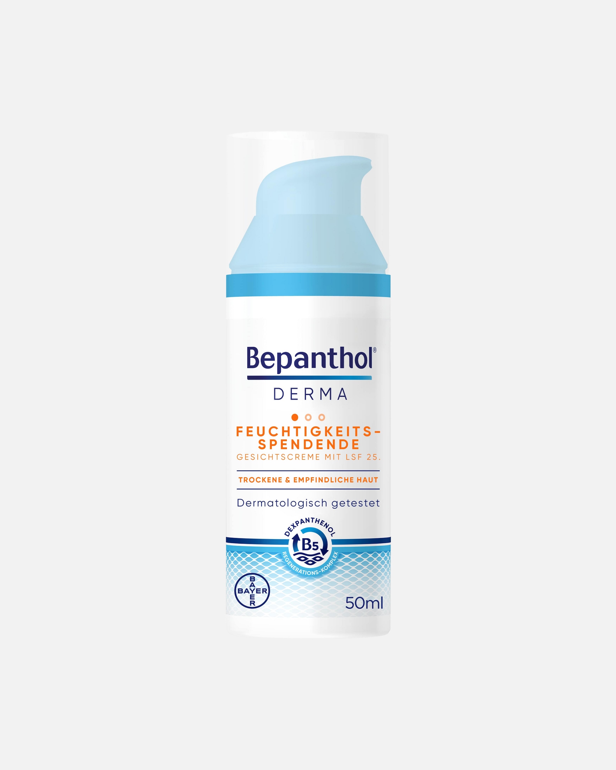 Sonnencreme Gesicht für Unisex DERMA Feuchtigkeitsspendende Gesichtscreme mit LSF 25 50 ml