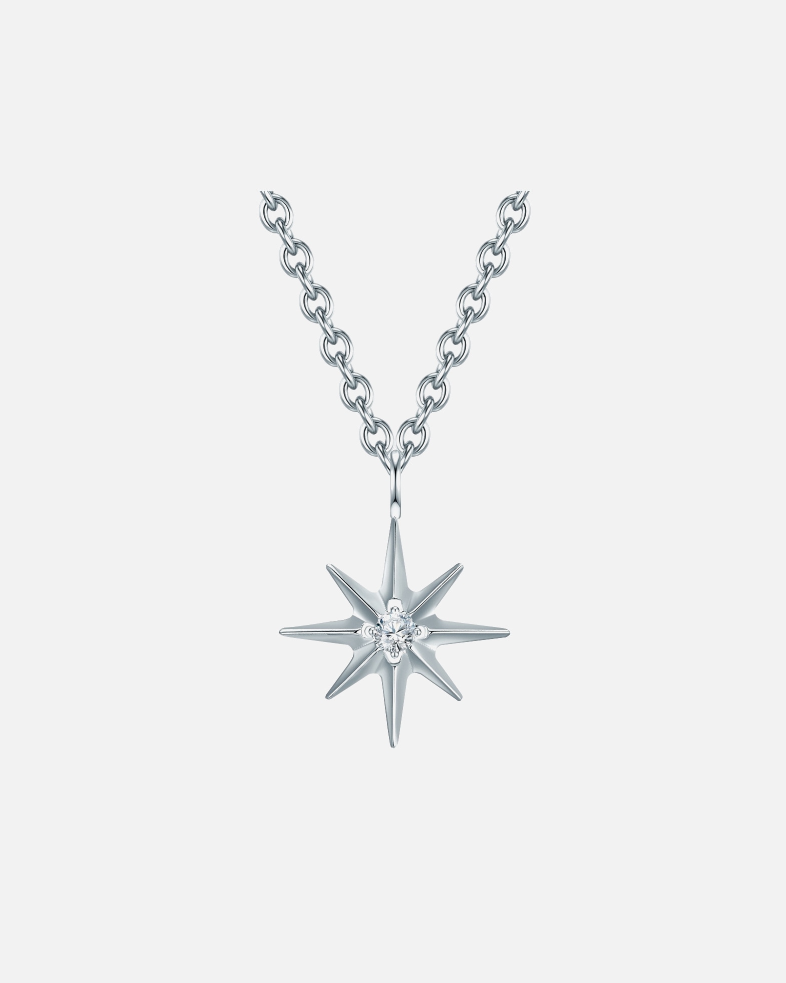 Halskette für Weiblich Eastside Halskette Edelstahl Zirkonia in Silber Silver