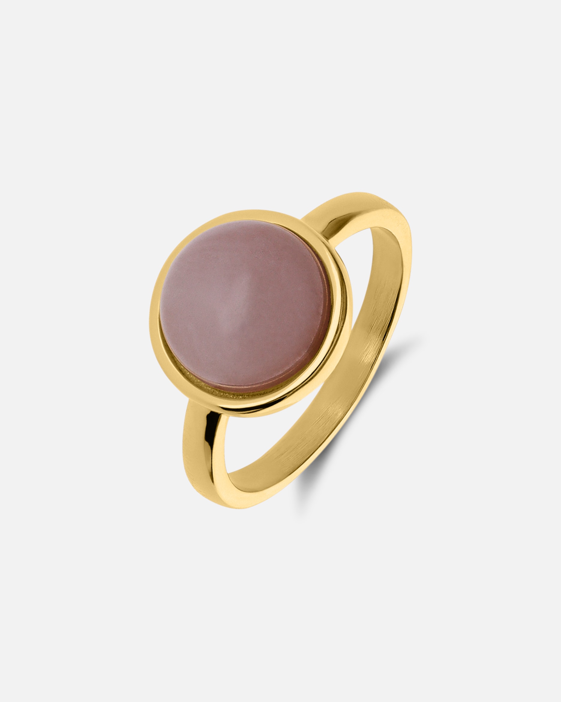 Ring für Weiblich Lucardi Ring Stahl - Gelbgold legiert Rosa - 53mm