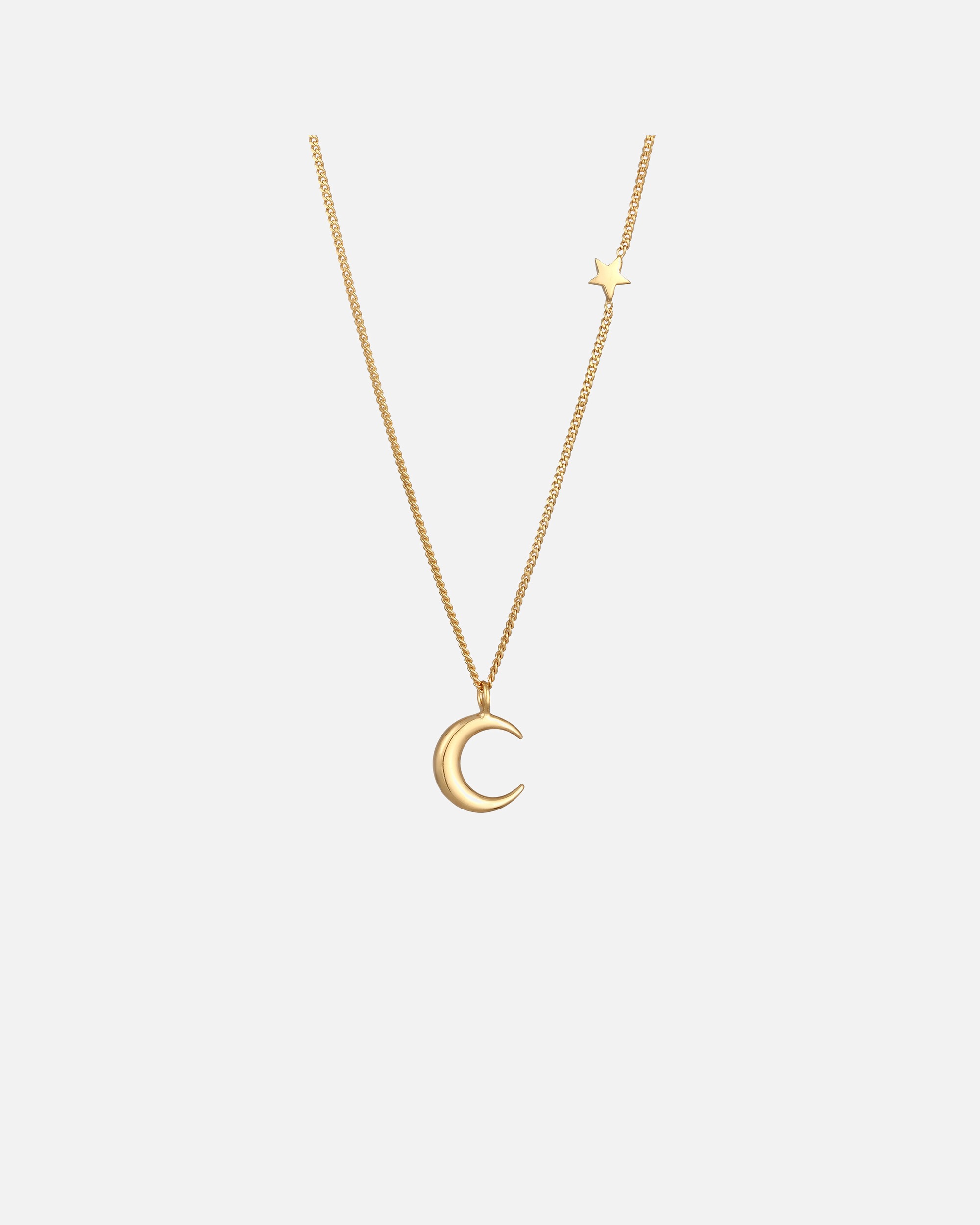 Halskette für Weiblich Elli Halbmond Stern Astro 925 Sillber goldfarben