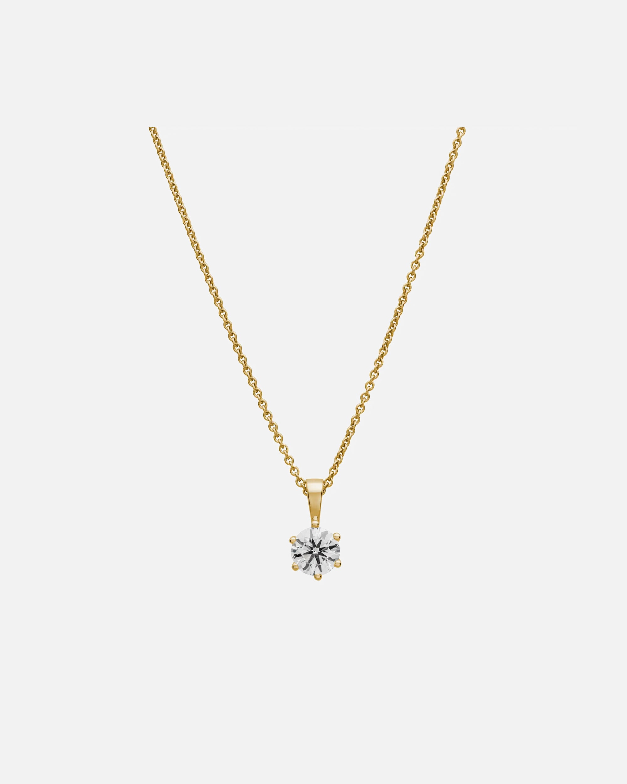 Halskette für Weiblich Lyomi Default Brand Line Anhänger mit Kette 585/- Gold Diamant Lab Grown weiß 0,75ct. gelb vergoldet