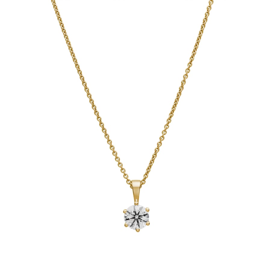 Lyomi Anhänger mit Kette 585/- Gold Diamant Lab Grown weiß 0,75ct. gelb vergoldet Damen