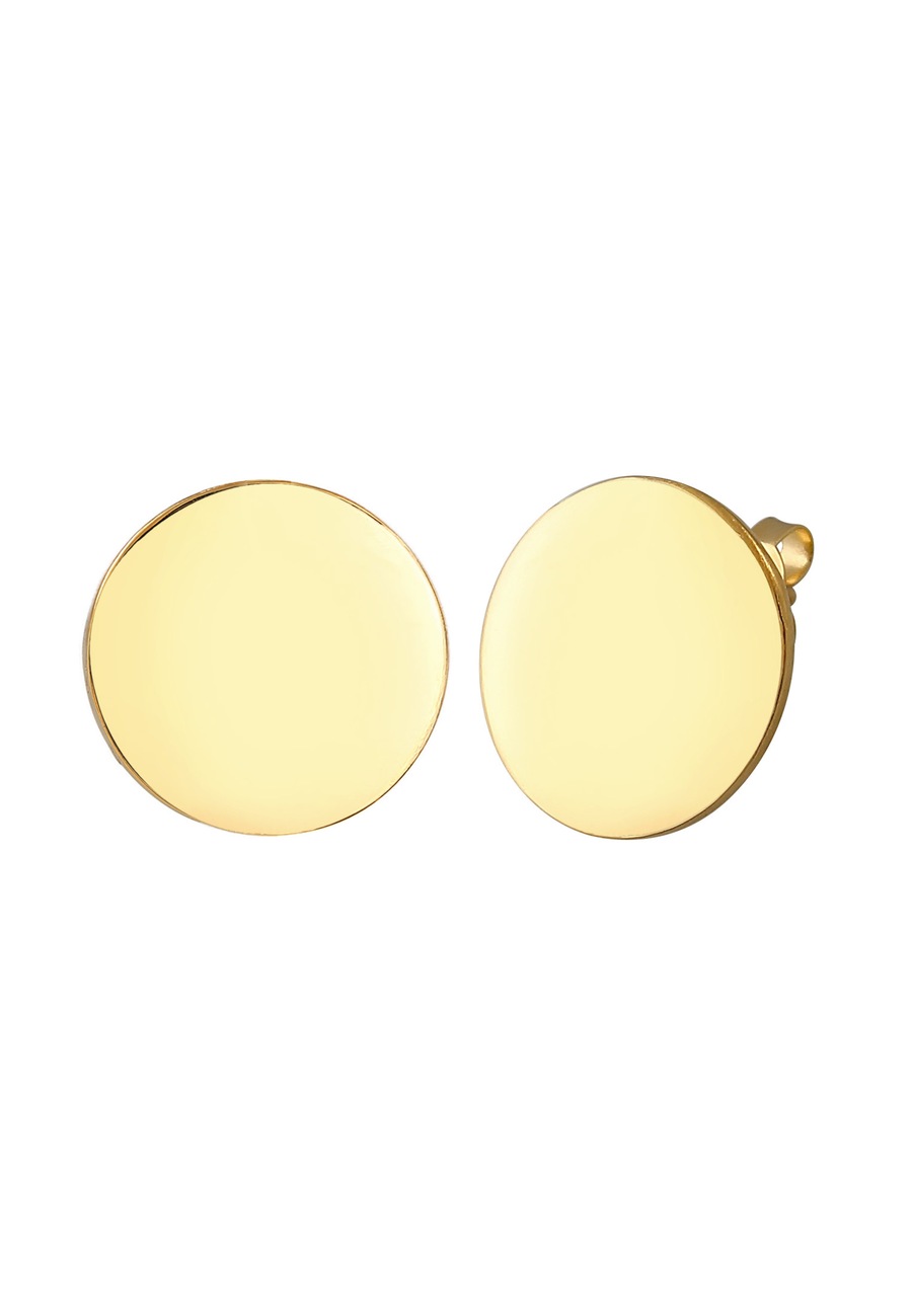 Elli Ohrstecker Geo Kreis Basic Unisex 925er Silber goldfarben Damen