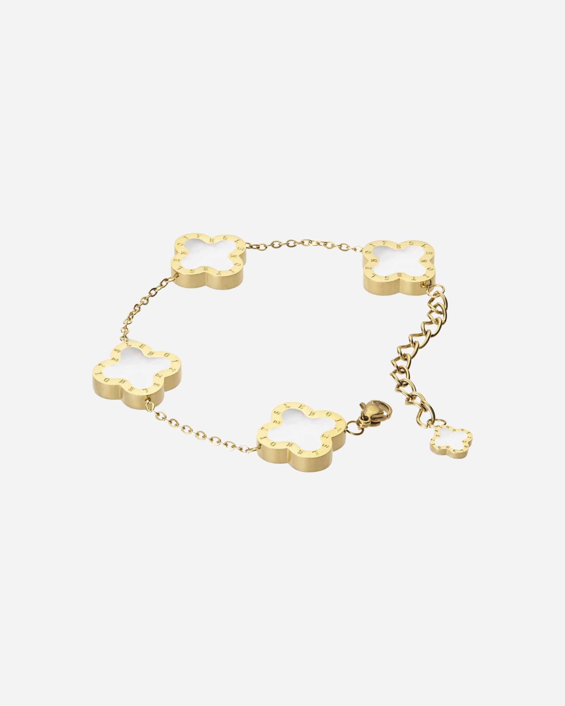 Armband für Weiblich Lenoites Armband 'Four-leaf Clover' gold white