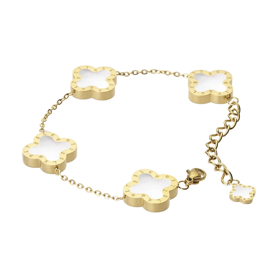 Lenoites Armband 'Four-leaf Clover' gold white Damen
