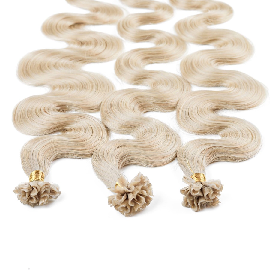 hair2heart Bonding Extensions Echthaar #10/1 Hell-Lichtblond Asch 0.5g 60cm Nude Damen