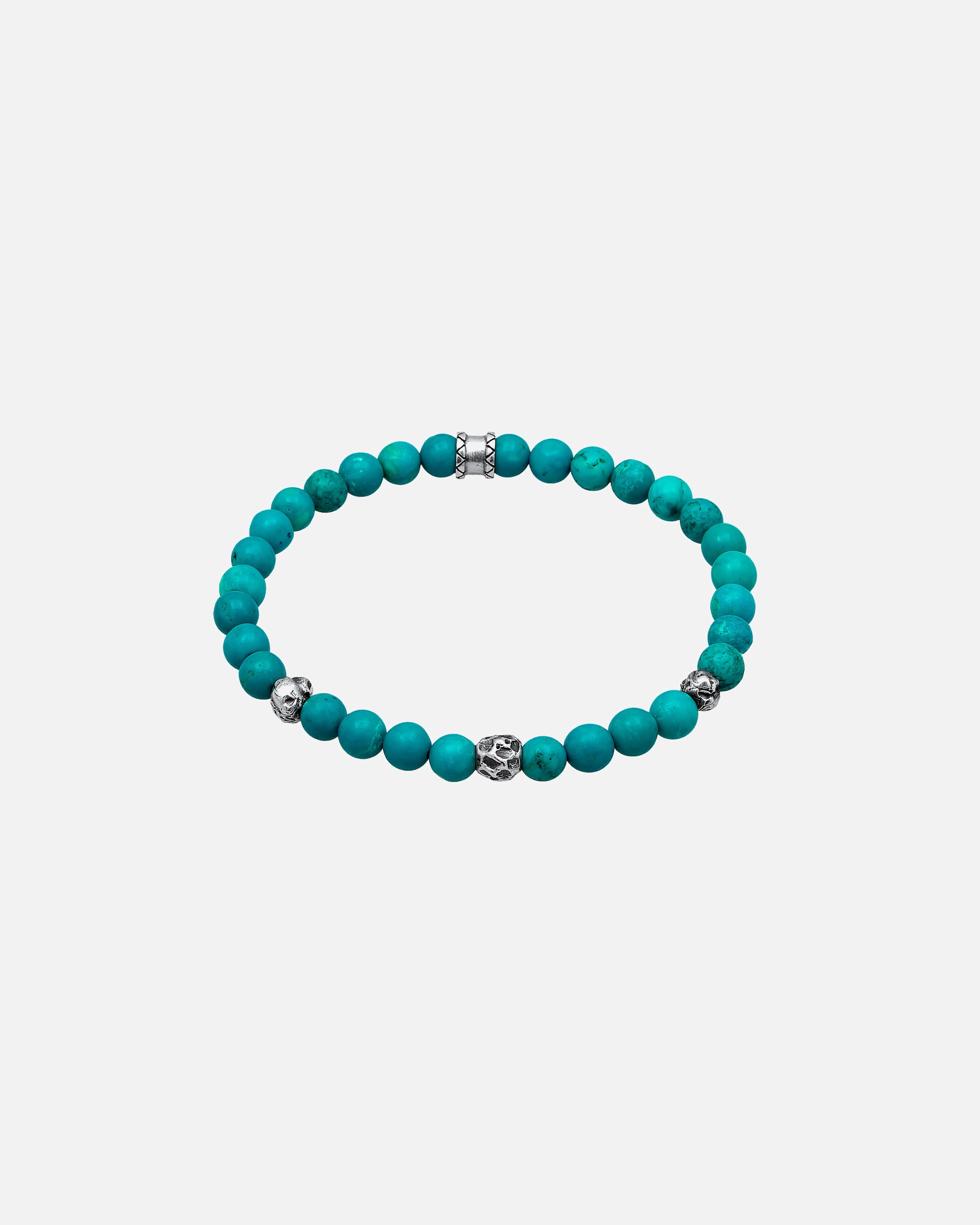 Armband für Männlich KUZZOI Herren Howlith Türkis Stein Bead 925er Silber 21