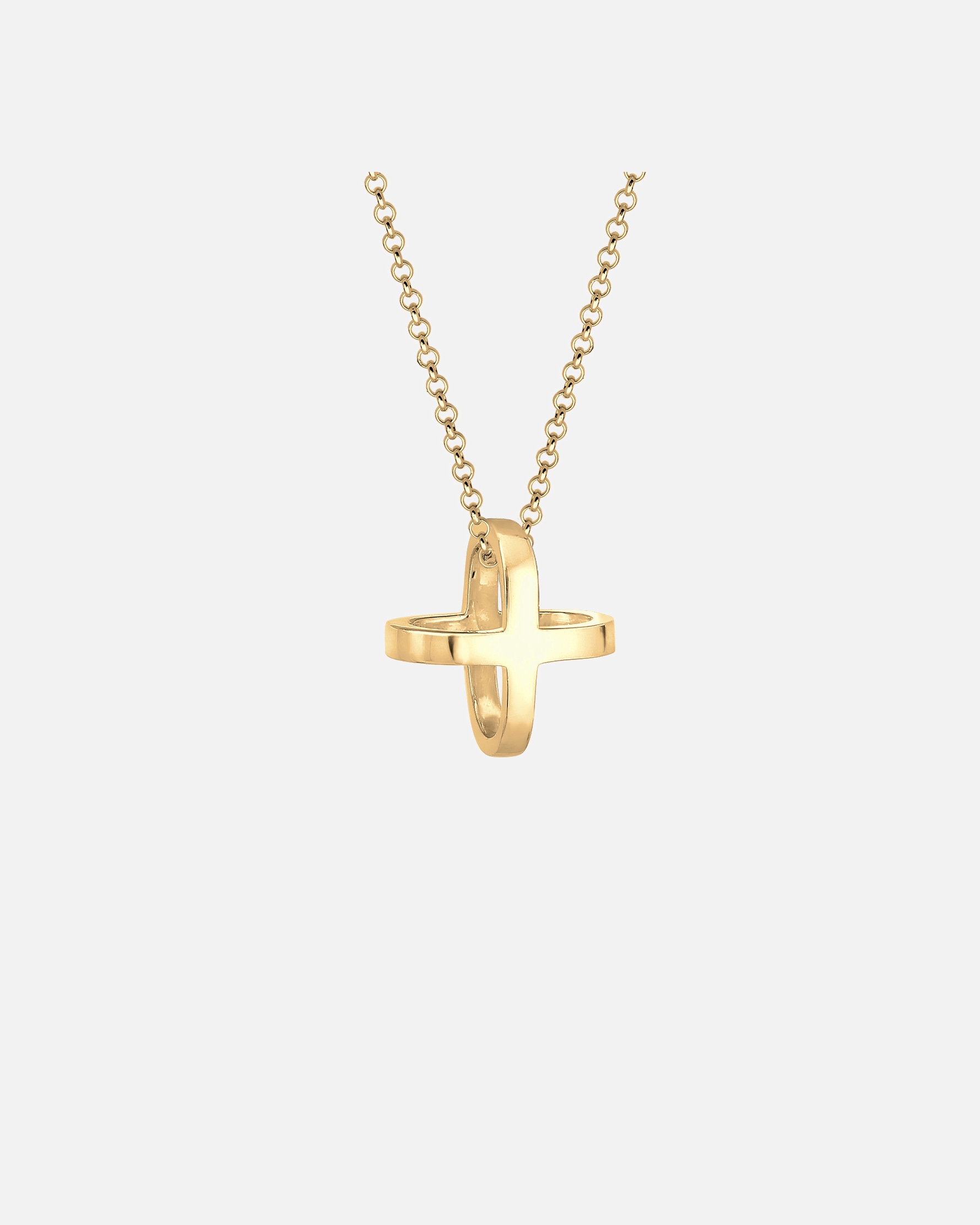 Halskette für Weiblich Elli Kreuz Cross Symbol 3D 925 Sterling Silber goldfarben